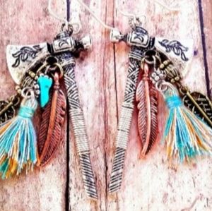 Handmade Hatchett Pair of Earrings